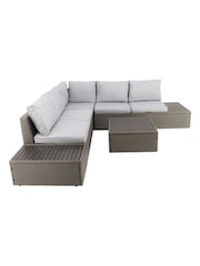 Charles Bentley Grey Garden Rattan Corner Lounge Set - Image 5 of 6