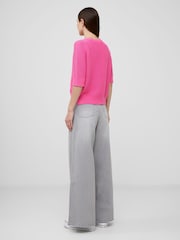 French Connection Pink 100% Cotton Short Sleeve Lily Mozart Jumper - Image 2 of 4