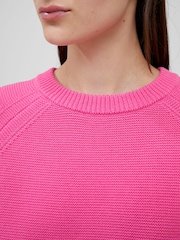 French Connection Pink 100% Cotton Short Sleeve Lily Mozart Jumper - Image 3 of 4