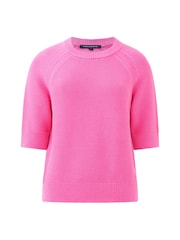 French Connection Pink 100% Cotton Short Sleeve Lily Mozart Jumper - Image 4 of 4
