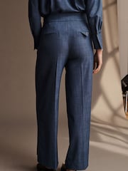 Blue Denim Look Wide Leg Trousers - Image 3 of 5