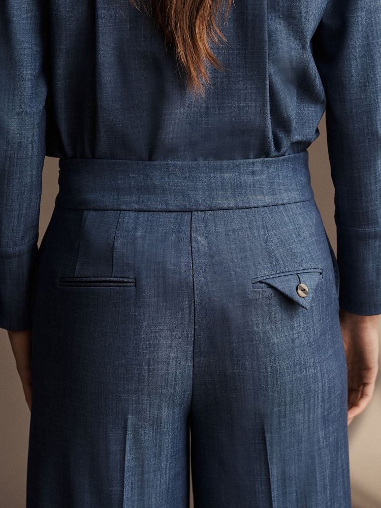 Blue Denim Look Wide Leg Trousers - Image 5 of 5
