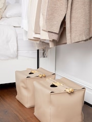 Style Sisters Nude PU Leather Storage with Bamboo Handles - Image 1 of 6