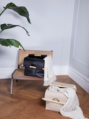 Style Sisters Nude PU Leather Storage with Bamboo Handles - Image 4 of 6
