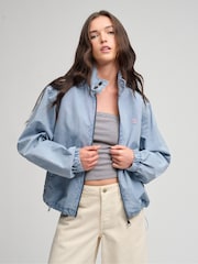 Superdry Blue Cotton Harrington Jacket - Image 1 of 7