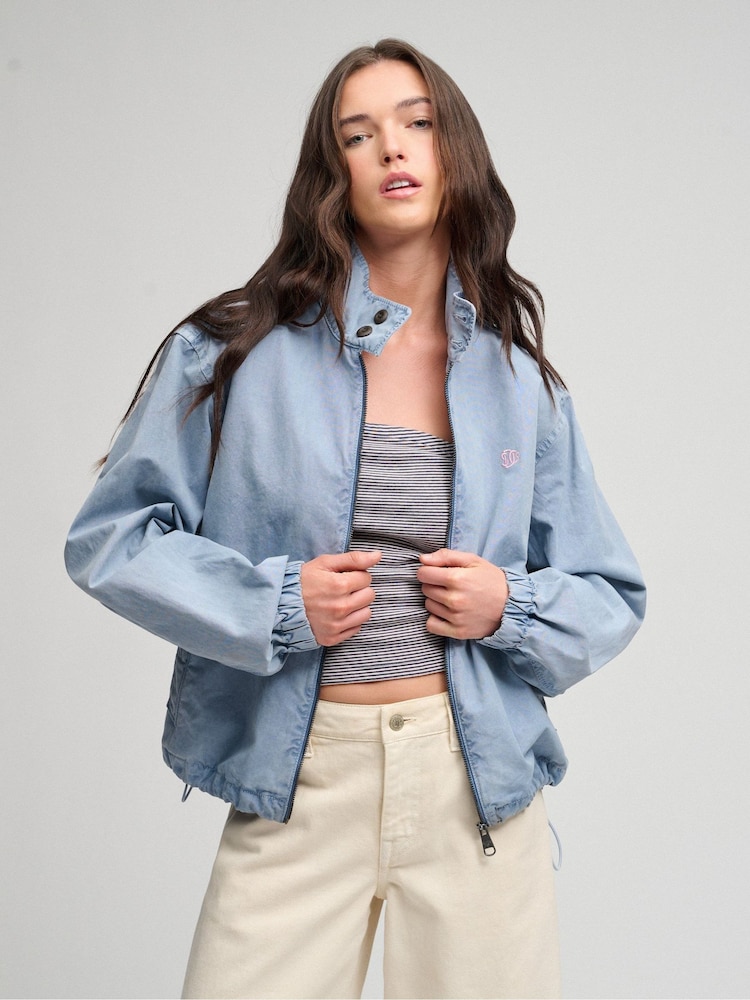 Superdry Blue Cotton Harrington Jacket - Image 1 of 7