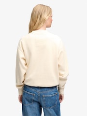 Superdry Cream Crest Loose Crew Neck Sweatshirt - Image 2 of 5
