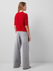 French Connection Red 100% Cotton Short Sleeve Lily Mozart Jumper - Image 2 of 4
