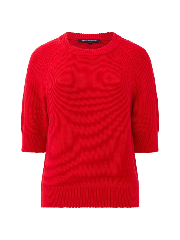 French Connection Red 100% Cotton Short Sleeve Lily Mozart Jumper - Image 4 of 4