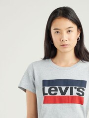 Levi's® Grey 100% Cotton Perfect Sportswear Logo T-Shirt - Image 3 of 6