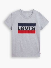 Levi's® Grey 100% Cotton Perfect Sportswear Logo T-Shirt - Image 4 of 6