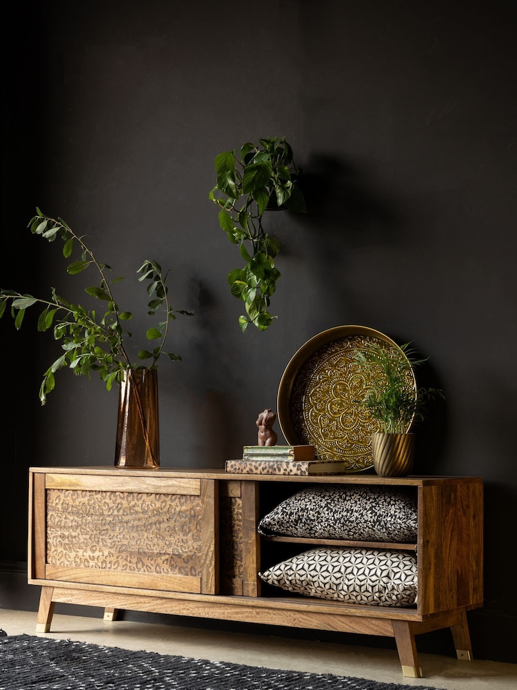 Rockett St George Mango Wood Leopard Print TV Unit - Image 2 of 13