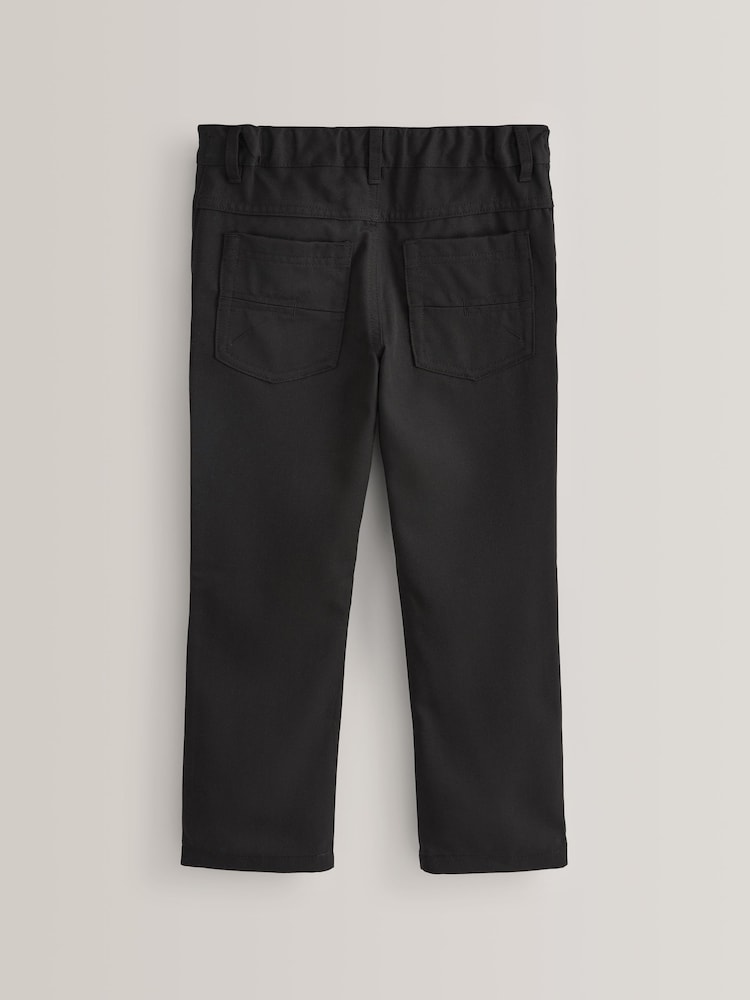 Black Regular Waist School Jean Style Trousers (3-17yrs) - Image 2 of 6