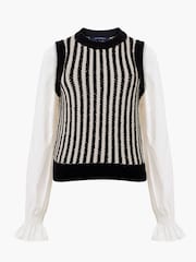 French Connection Black Moma Vest Mix Jumper - Image 4 of 4