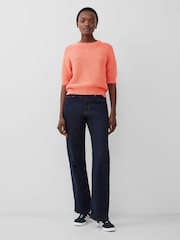 French Connection Orange 100% Cotton Short Sleeve Lily Mozart Jumper - Image 1 of 4