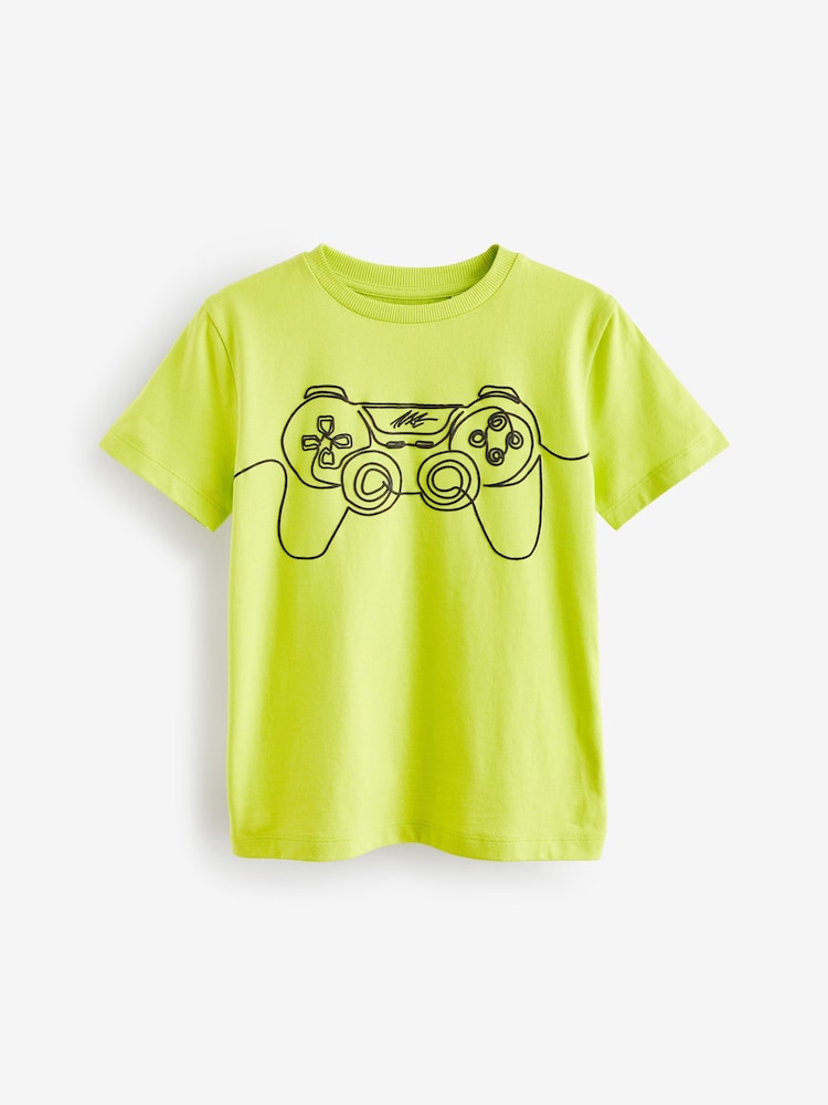 Lime Green Short Sleeve Graphic T-Shirt (3-16yrs) - Image 1 of 3