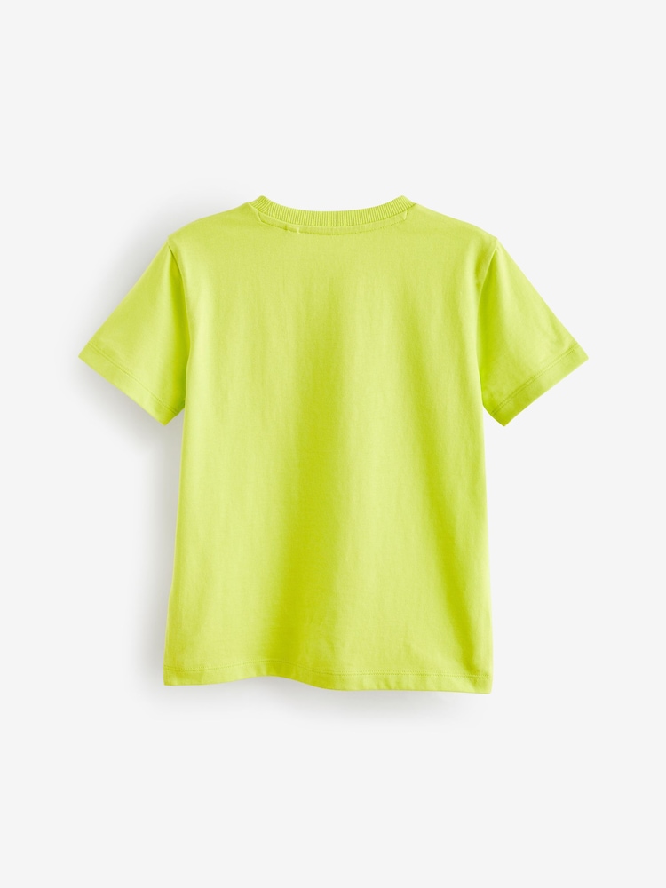 Lime Green Short Sleeve Graphic T-Shirt (3-16yrs) - Image 2 of 3