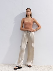 French Connection Cream Chloetta Cargo Trousers - Image 1 of 4