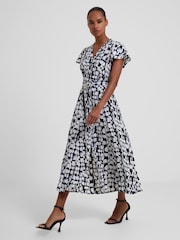 French Connection Blue Islanna Crepe Midi Dress - Image 1 of 4