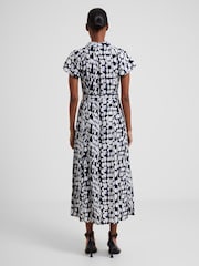 French Connection Blue Islanna Crepe Midi Dress - Image 2 of 4