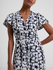 French Connection Blue Islanna Crepe Midi Dress - Image 3 of 4