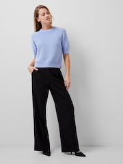 French Connection Blue 100% Cotton Short Sleeve Lily Mozart Jumper - Image 1 of 4