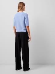French Connection Blue 100% Cotton Short Sleeve Lily Mozart Jumper - Image 2 of 4