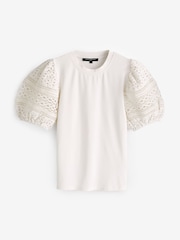 Weiß - French Connection Broiderie Rosana Anges T-Shirt - Bild 4 von 4
