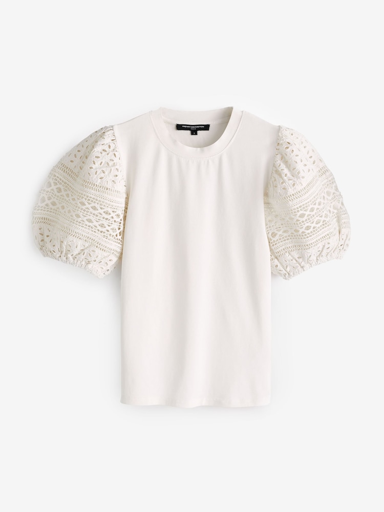 Weiß - French Connection Broiderie Rosana Anges T-Shirt - Bild 4 von 4