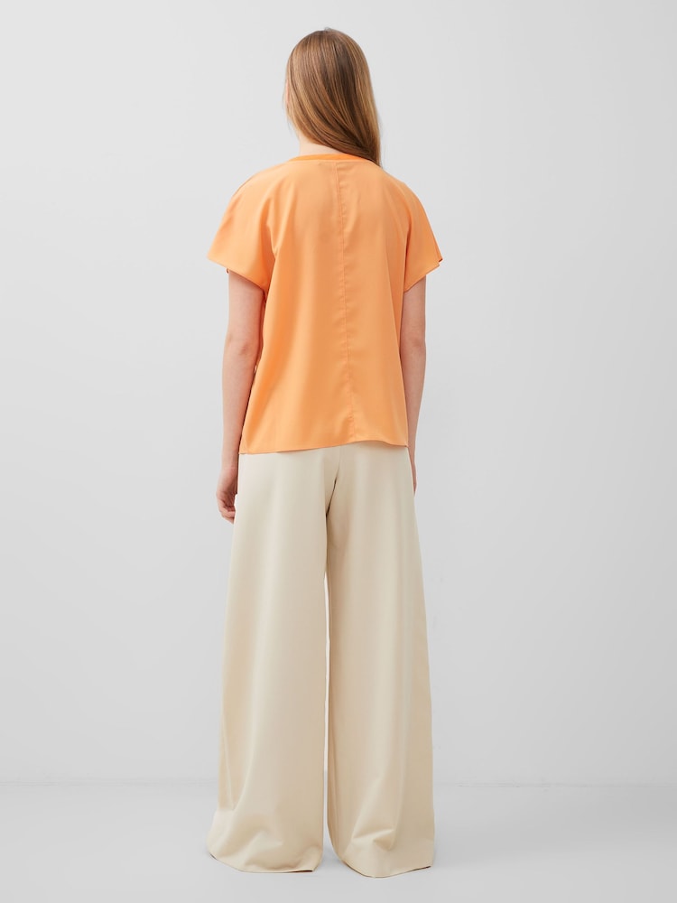 Orange - French Connection – Leichtes Crepe-Top mit Rundhalsausschnitt - Bild 2 von 4