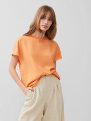 Orange - French Connection – Leichtes Crepe-Top mit Rundhalsausschnitt - Bild 3 von 4