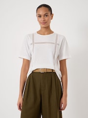 Hush White Elva Cotton Lace Detail T-Shirt - Image 5 of 6