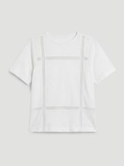 Hush White Elva Cotton Lace Detail T-Shirt - Image 6 of 6