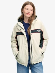 Superdry Cream Vintage Hooded Wind Jacket - Image 1 of 6