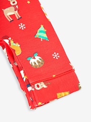 JoJo Maman Bébé Red Kids' Christmas All-In-One Pyjamas - Image 3 of 3
