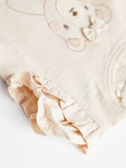 Cream Bear Baby 100% Cotton Top and Shorts 2 Piece Set - Image 10 of 11