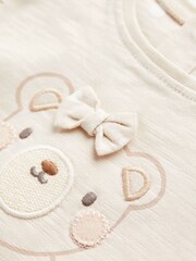 Cream Bear Baby 100% Cotton Top and Shorts 2 Piece Set - Image 9 of 11