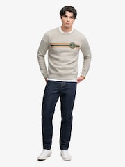 Superdry Natural Outdoor Stripe Logo Relaxed Sweatshirt - Image 3 of 5