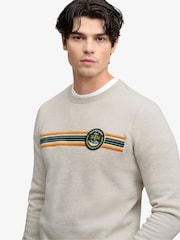 Superdry Natural Outdoor Stripe Logo Relaxed Sweatshirt - Image 4 of 5