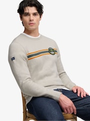 Superdry Natural Outdoor Stripe Logo Relaxed Sweatshirt - Image 5 of 5
