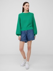 French Connection Green 100% Cotton Lily Mozart Jumper - Image 1 of 4