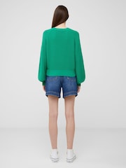 French Connection Green 100% Cotton Lily Mozart Jumper - Image 2 of 4