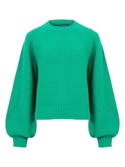 French Connection Green 100% Cotton Lily Mozart Jumper - Image 4 of 4