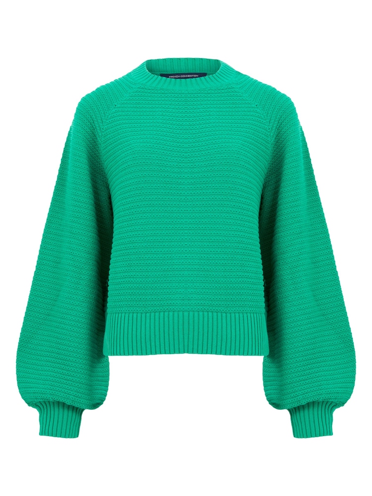 French Connection Green 100% Cotton Lily Mozart Jumper - Image 4 of 4