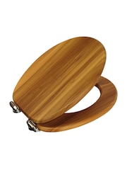 Showerdrape Brown Norfolk Soft Close Wooden Toilet Seat - Image 3 of 4