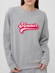 French Connection Grey Amour Graphic Sweatshirt - Image 3 of 4