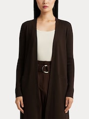 Lauren Ralph Lauren Cotton Blend Brown Cardigan - Image 1 of 5
