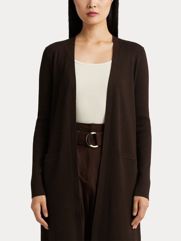 Lauren Ralph Lauren Cotton Blend Brown Cardigan - Image 1 of 5