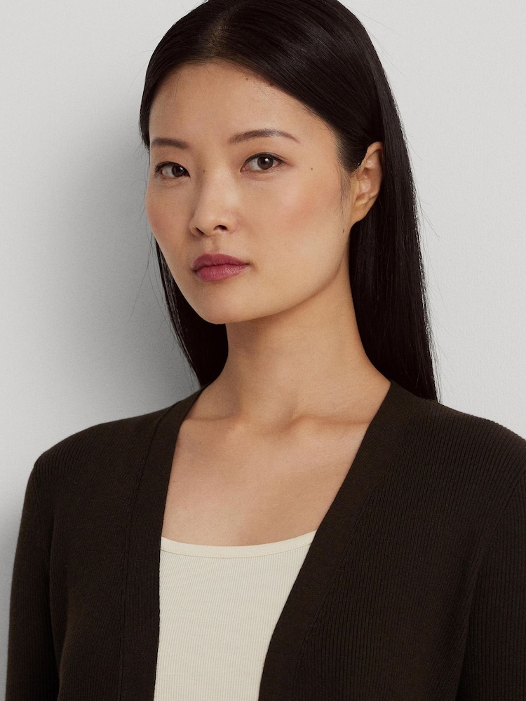 Lauren Ralph Lauren Cotton Blend Brown Cardigan - Image 5 of 5