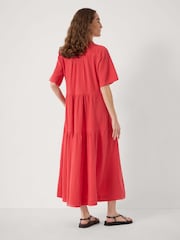 Hush Red Maeve Cotton Cheesecloth Shirt Dress - Image 3 of 5